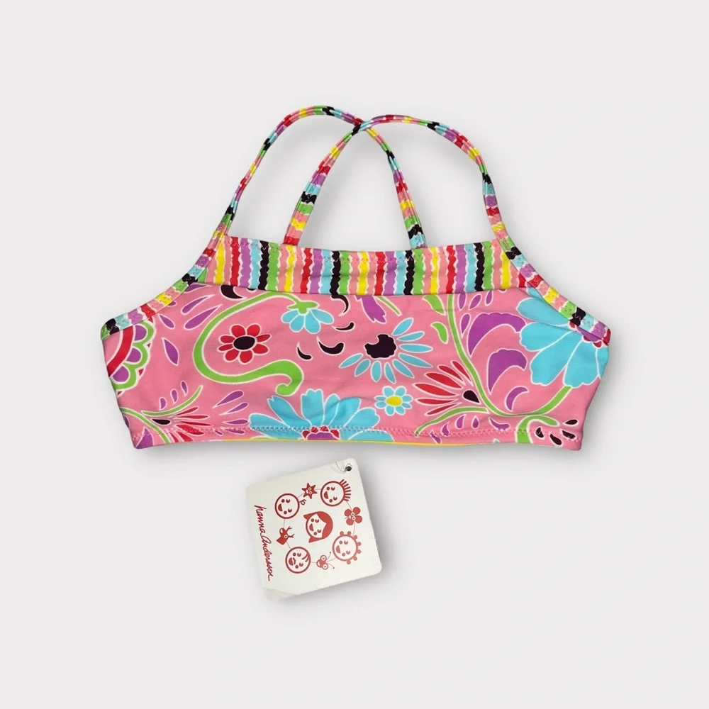 Hanna Andersson Pink Floral Paisley Swim Top